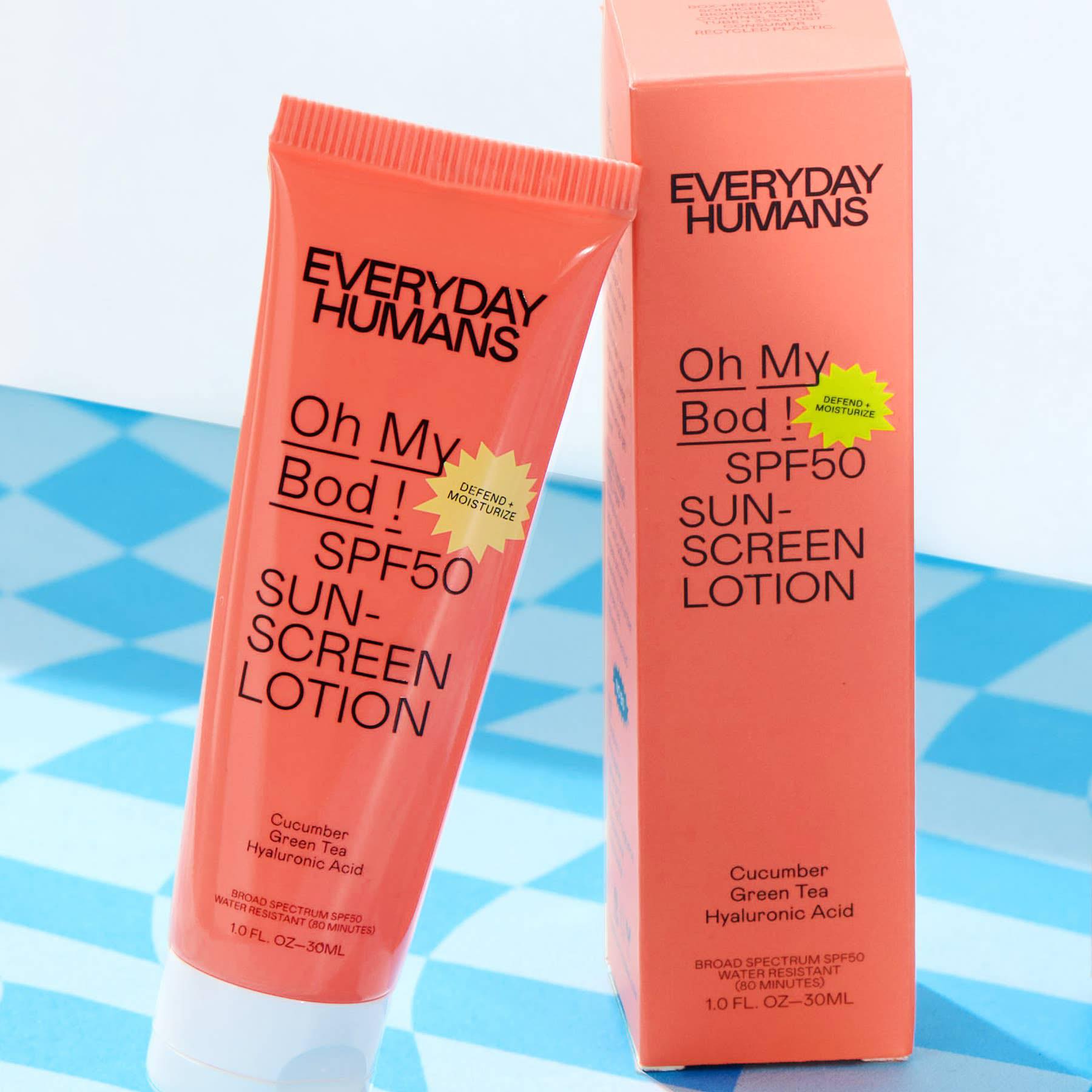 Oh My Bod! SPF50 Sunscreen Lotion Travel Size 30ml Naturally On Main